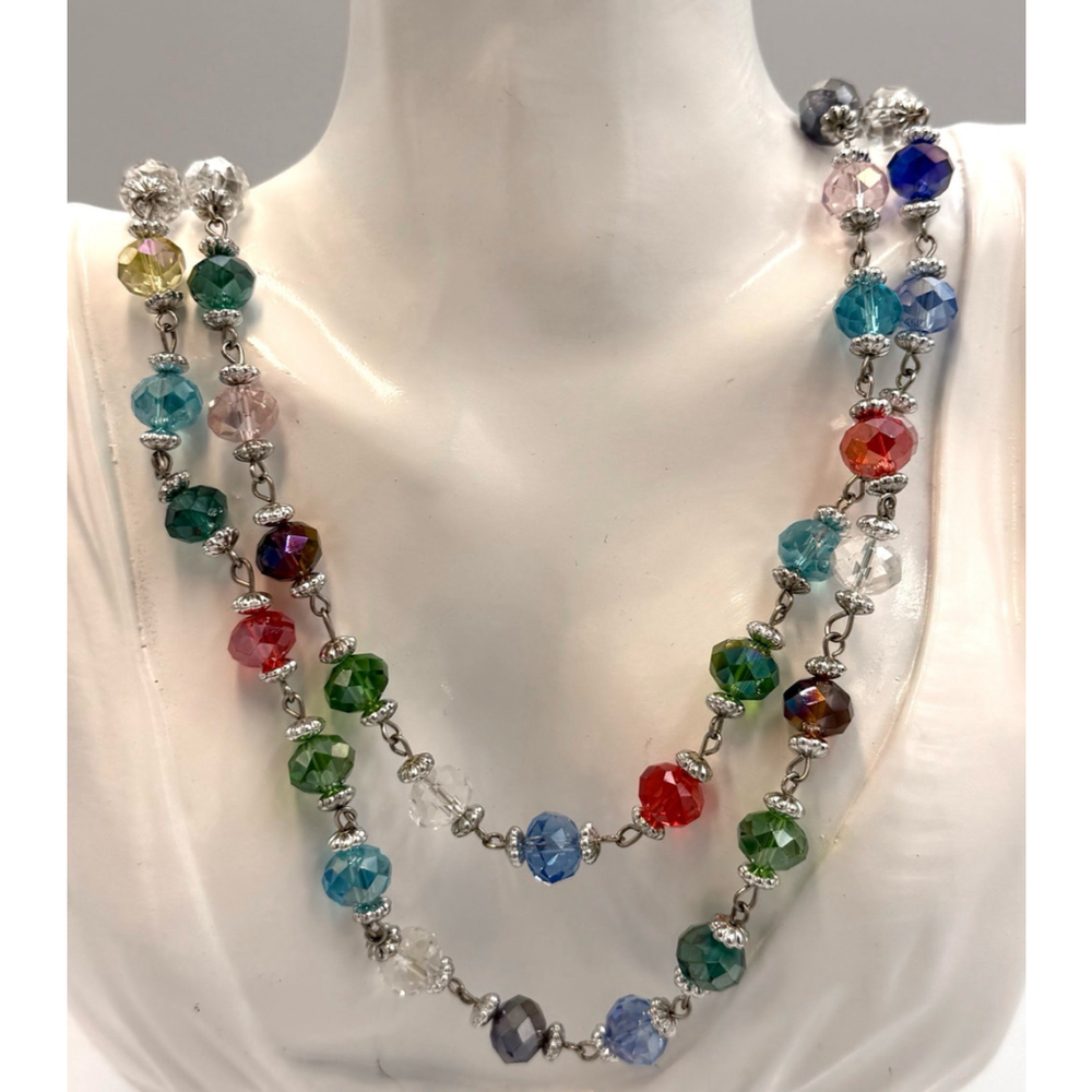 Premier Designs Jubilee Multi-Colored Glass Beaded 60” Long Necklace 2266